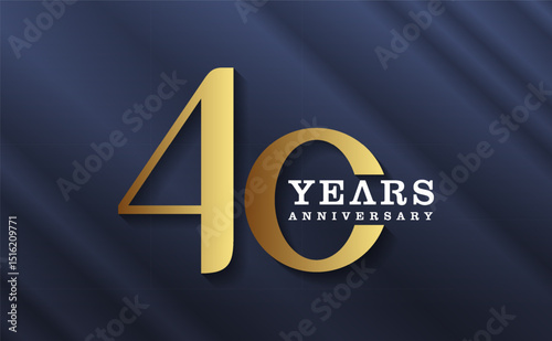 40th anniversary celebration background. with gold numbers and dark background, for greeting cards, events