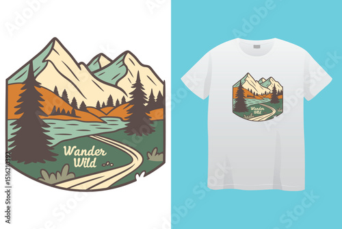 Camping T-Shirt Design – Outdoor Adventure, Nature, and Wilderness Graphic Tee.