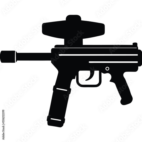 machine gun isolated on white