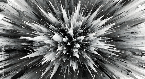 Monochrome Eruption Abstract With High Contrast And Dynamic Energy