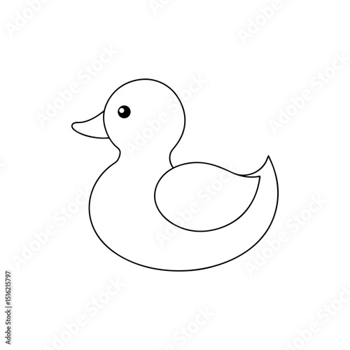 Cute Yellow Rubber Duck Illustration for Bath Time and Toy Concepts
