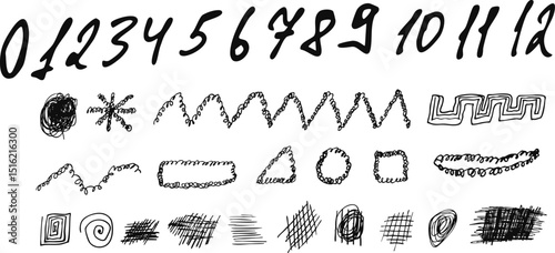 The numbers and figures are hand drawn