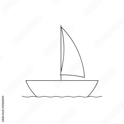 Little Sailboat Illustration for Nautical and Summer Adventure Designs