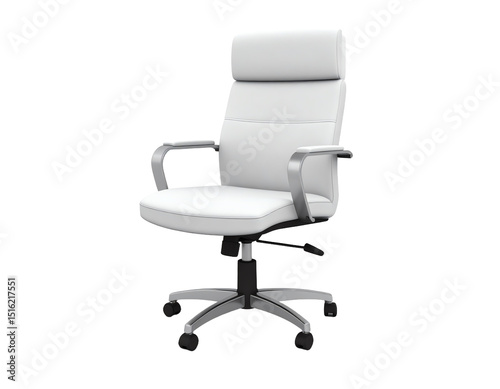 Modern white office chair for comfortable seating.