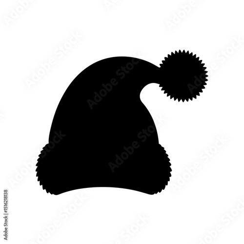 Festive Santa Hat with Soft Pom Pom Illustration for Holiday Celebrations