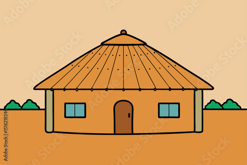Architectural house icon illustration with a roof design