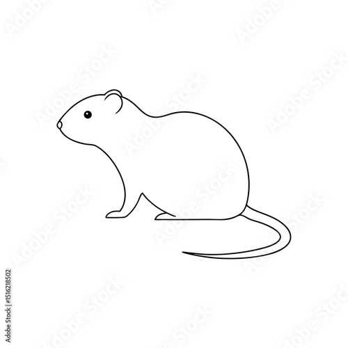 Rare Savi s Pine Vole Illustration on White for Zoological Studies