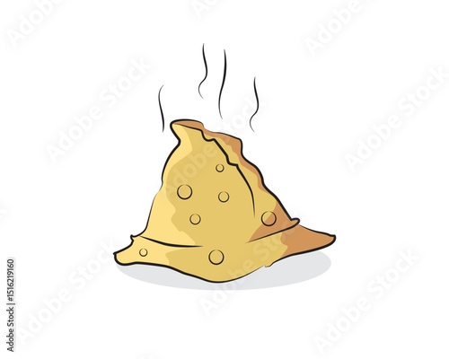 Samosa vector illustration - Samosa Plate - Indian street food