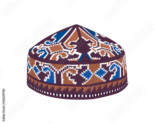 Muslim cap pakistani style - vector illustration
