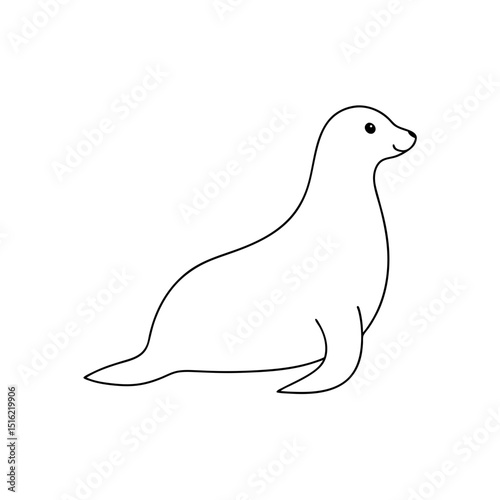 Graceful Californian Sea Lion Illustration on White for Marine Biology