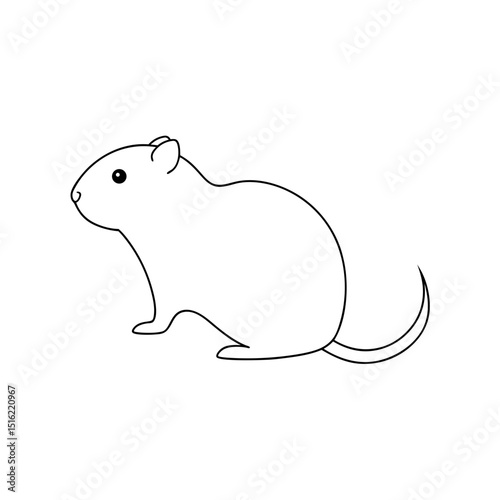 Detailed Shansei Vole Illustration on White for Mammal Studies