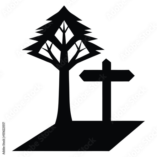 silhouette of a cross