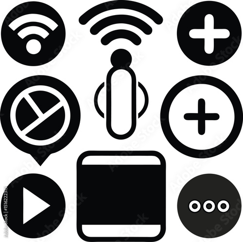 Wifi and network icon set 