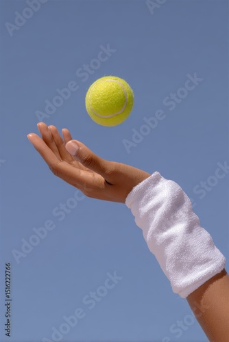 Arm toss tennis ball up