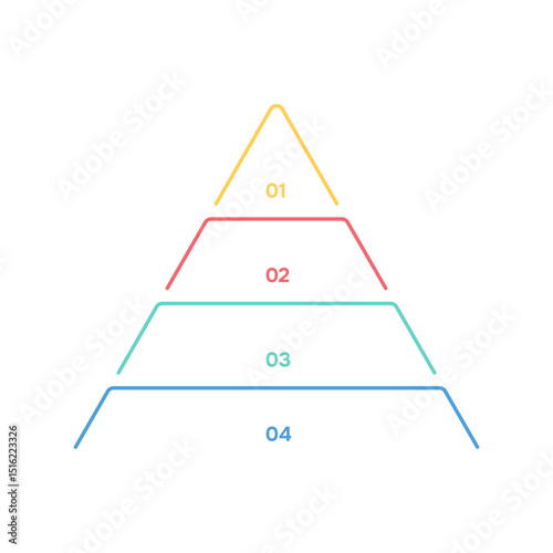 Infographic pyramid countour. Template for diagram, presentation and pie chart. Vector illustration