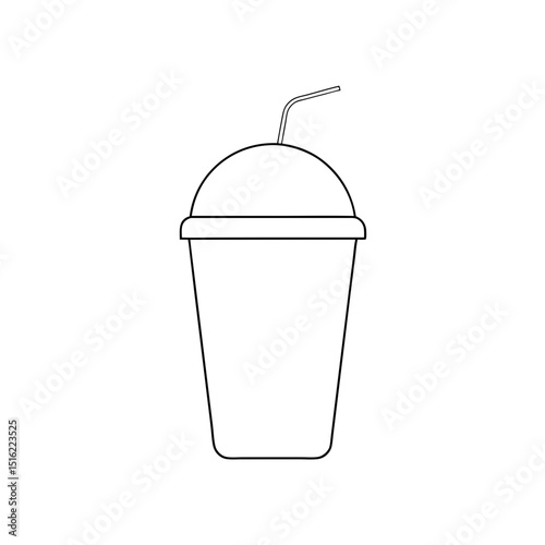 Healthy Smoothie Cup Vector Image with Straw