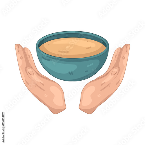 Illustration of giving soup