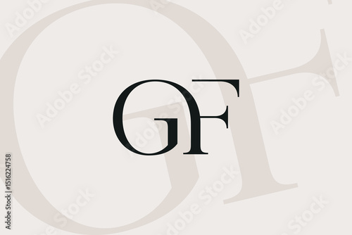 GF or FG letter logo icon design. Classic style luxury initials monogram.