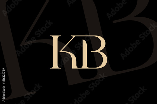 KB or BK letter logo icon design. Classic style luxury initials monogram.
