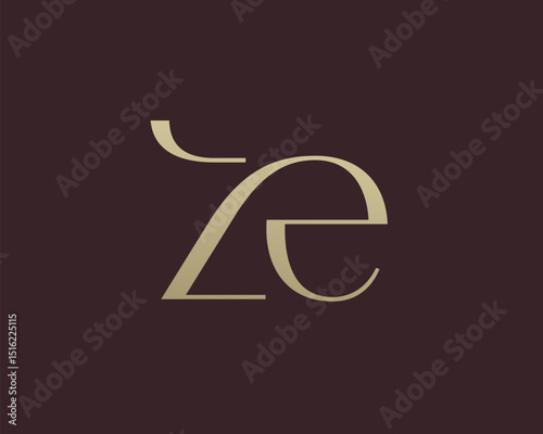 ZE letter logo icon design. Classic style luxury initials monogram.