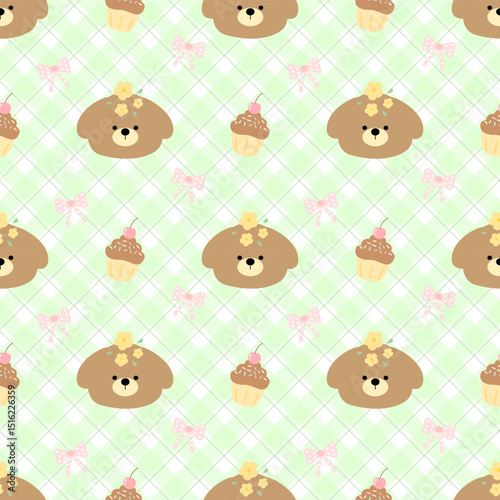 seamless pattern with teddy bears