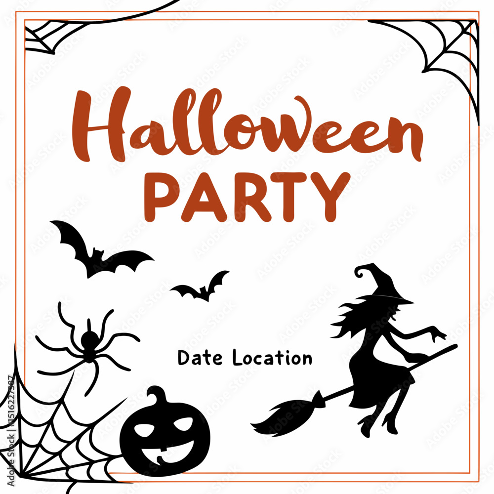 Fototapeta premium Halloween party flyer design & vector art svg 