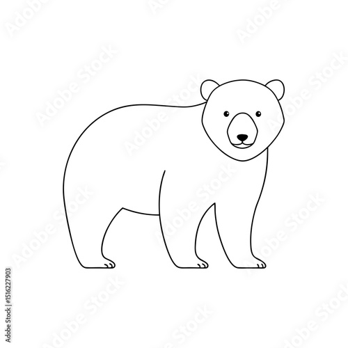 Sun Bear on White Background Small Asian Bear Illustration