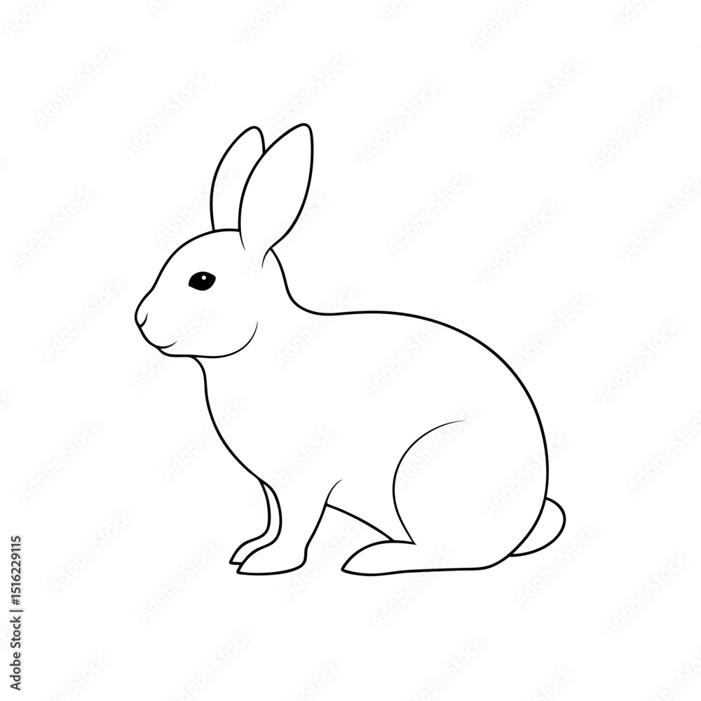 Obraz premium Swamp Rabbit on White Background Wetland Animal Illustration