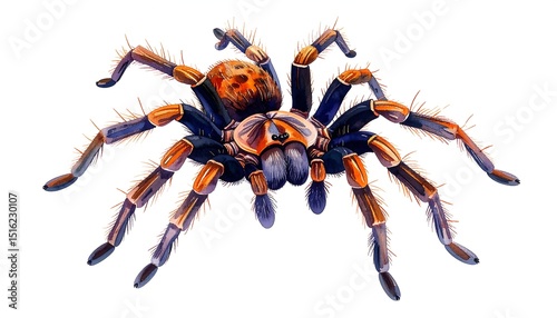Orangeblue Tarantula with detailed illustration.