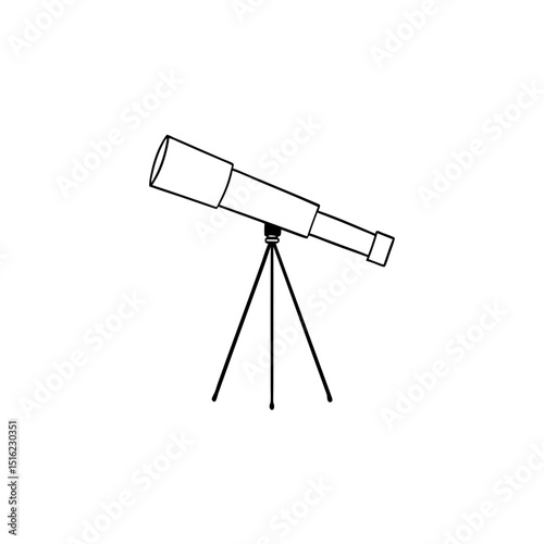 Astronomical Telescope on White Background Science Illustration