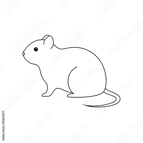 Tien Shan Red-Backed Vole on White Background Small Rodent