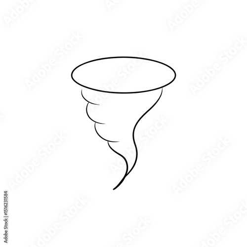 Tornado Illustration on White Background Powerful Storm Graphic