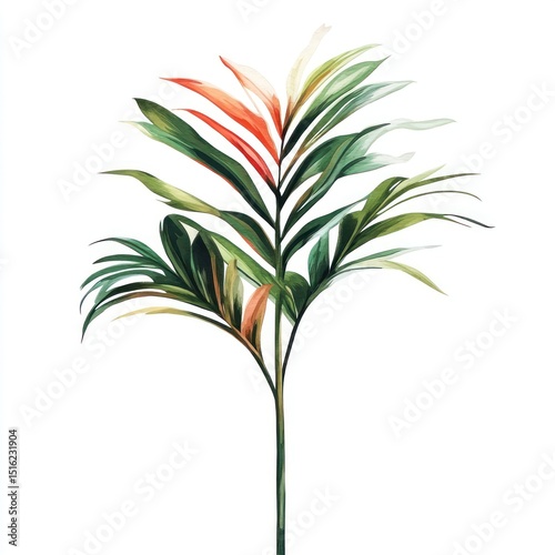 Wallpaper Mural Areca palm illustration painting leaves. Torontodigital.ca