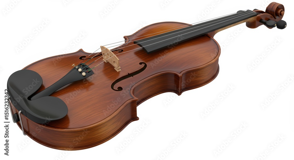Fototapeta premium A Polished Violin, A Masterpiece of Craftsmanship