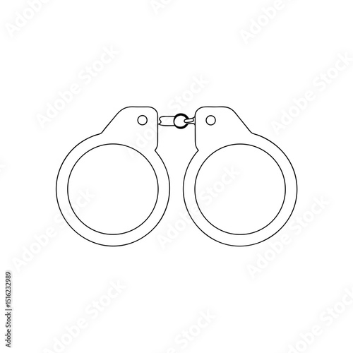 Plastic Toy Handcuffs on White Background Kids Pretend Play
