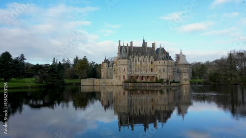 Wallpaper Mural Medieval castle on the shore of a river, Chateau de la Breteshe, France, 4k Torontodigital.ca