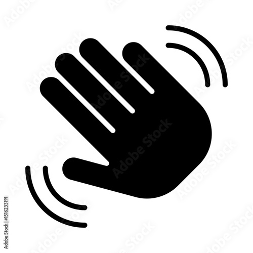 Icono de mano saludando. Saludo amistoso, bienvenida cálida, interacción humana, gesto de cortesía y conexión social. Ilustración vectorial