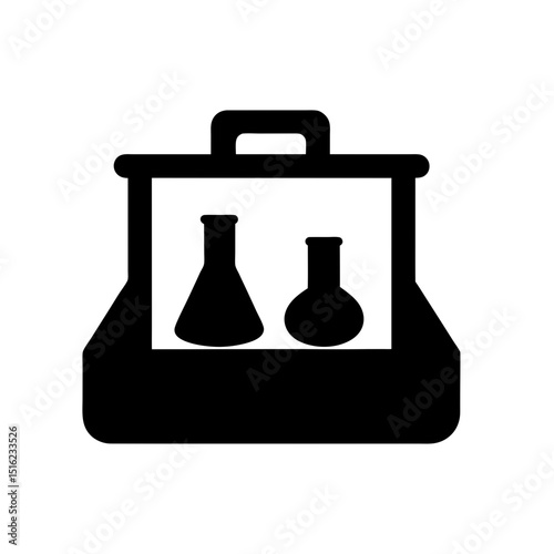 Toy Science Kit with Beakers on White Background Educational