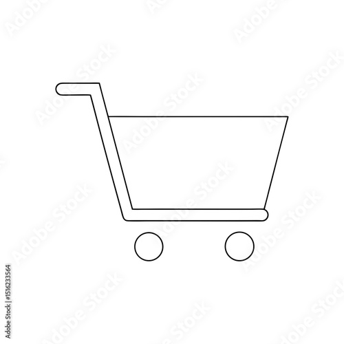 Toy Shopping Cart on White Background Kids Pretend Play
