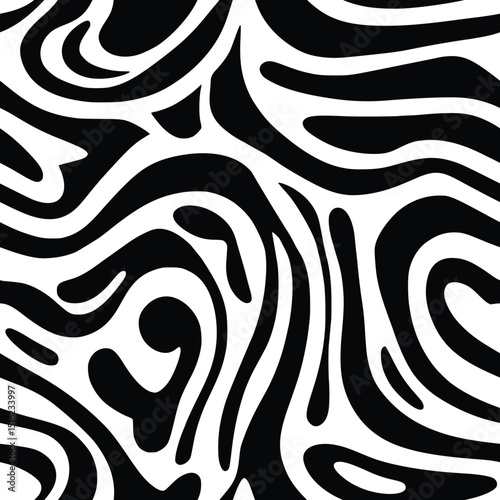Seamless pattern, abstract doodles, curls, maze, vector background