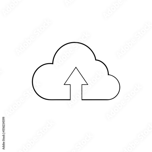 Upload Icon on White Background: File Transfer Symbol