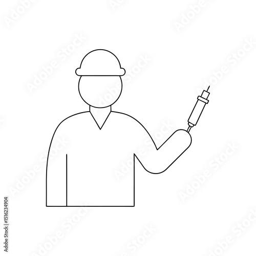 Vibration Pen for Engineer on White Background: Diagnostic Tool