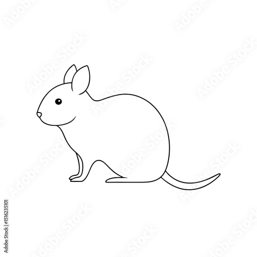 Viscacha Rat on White Background: South American Rodent Illustration