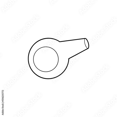 Whistle on White Background: Simple Alert Device Illustration