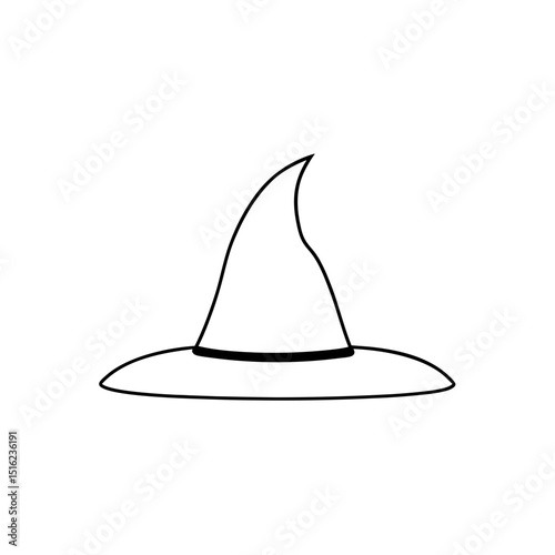 Witch Hat on White Background: Classic Halloween Costume Illustration