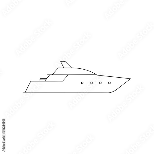 Luxury Yacht on White Background: Elegant Boat Illustration for Travel