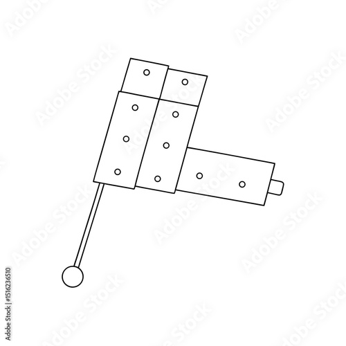 Xylophone Toy on White Background: Colorful Musical Instrument Illustration