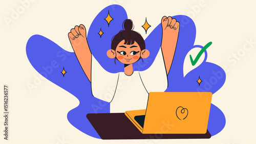 Character successfully completed work project. Business work concept. cartoon isolated vector illustration.