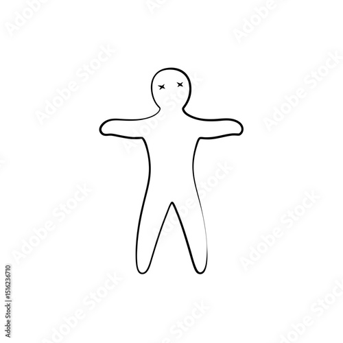 Zombie Illustration on White Background: Scary Undead Monster Graphic