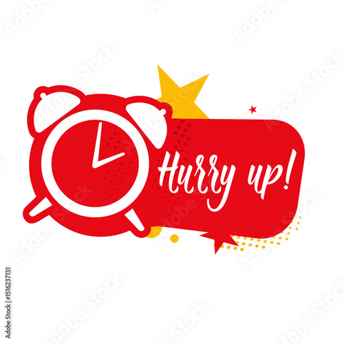 hurry up label — vector illustration